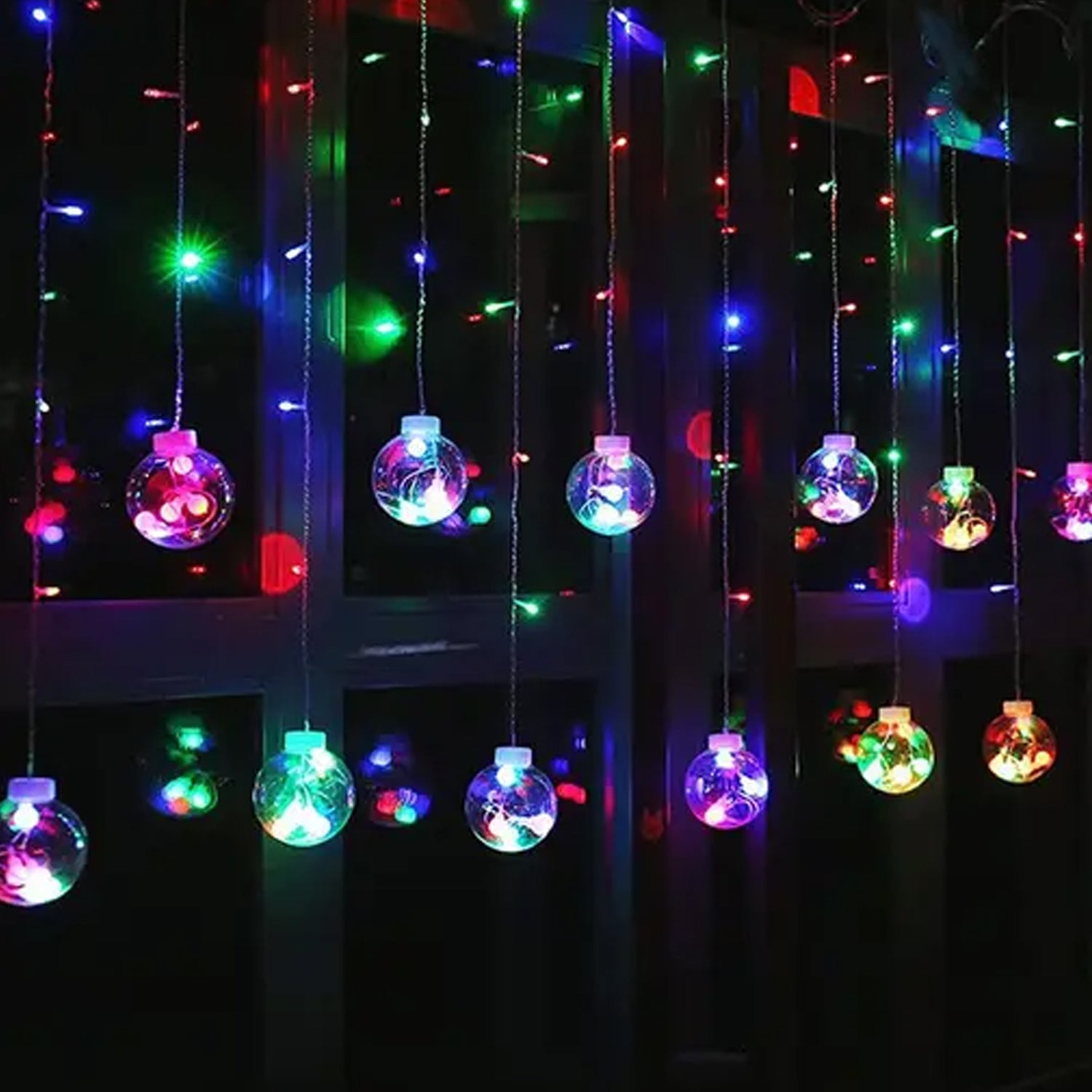 12 Wish Balls Window Curtain String Lights with 8 Flashing Modes Decoration for Home Decoration, Diwali & Wedding LED Christmas Light Indoor and Outdoor Light ,Festival Decoration (Plastic, Multi Color) 12 Wish Balls Window Curtain String Lights with 8 Flashing Modes Decoration for Home Decoration, Diwali & Wedding LED Christmas Light Indoor and Outdoor Light ,Festival Decoration (Plastic, Multi Color)